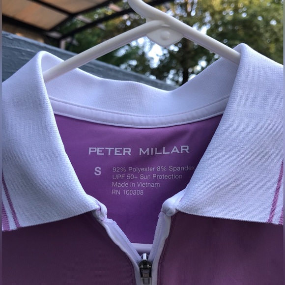 Women’s Peter Millar Chrissie short sleeve golf polo, small,lavender purple polo - Picture 9 of 15